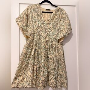 STINE GOYA Cream and Black Patterned Kids Dress